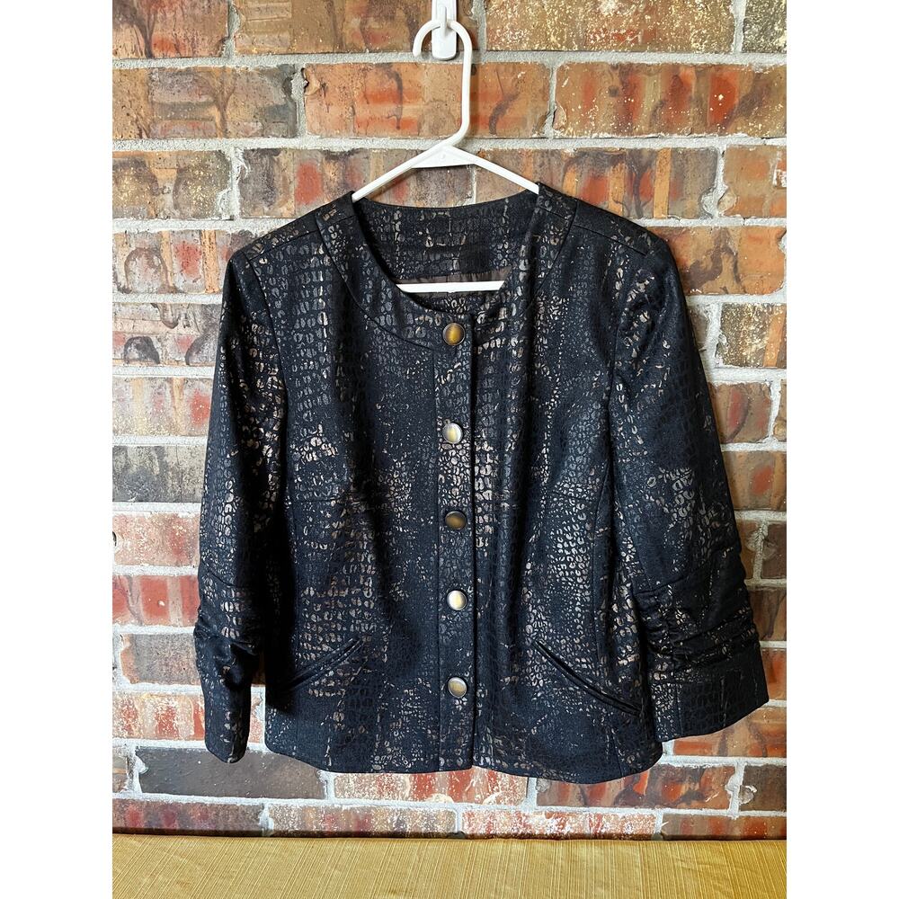 Anthracite Brown Croc Patterned Blazer Jacket Women’s Size:12
